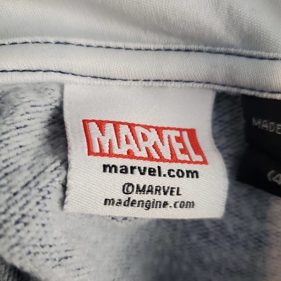 Marvel Youth Large 42-44 Blue Long Sleeve 1/4 Zip Pullover Lightweight Sweater - Picture 5 of 10